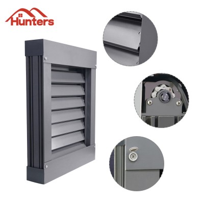 Exterior remote controlled electric retractable aluminum window shutters