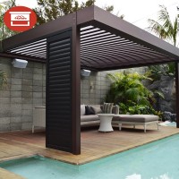 Yard used Automatic weatherproof Aluminum pergola Louver system