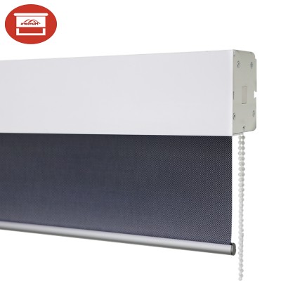 Office manual solar roller shades in basic plain design solid color