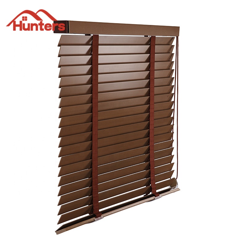 Manual Basewood Wooden Venetian blinds  Paulownia Wooden Roller Blinds